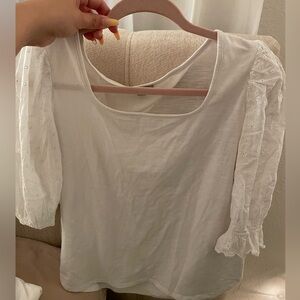 CHENAULT White Puff Sleeve Top - Large